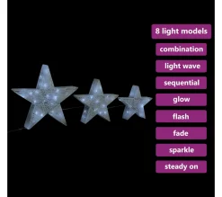 Cheap * Etoile De Décoration De Noël 3Pcs Blanc Led Exterieur Interieur