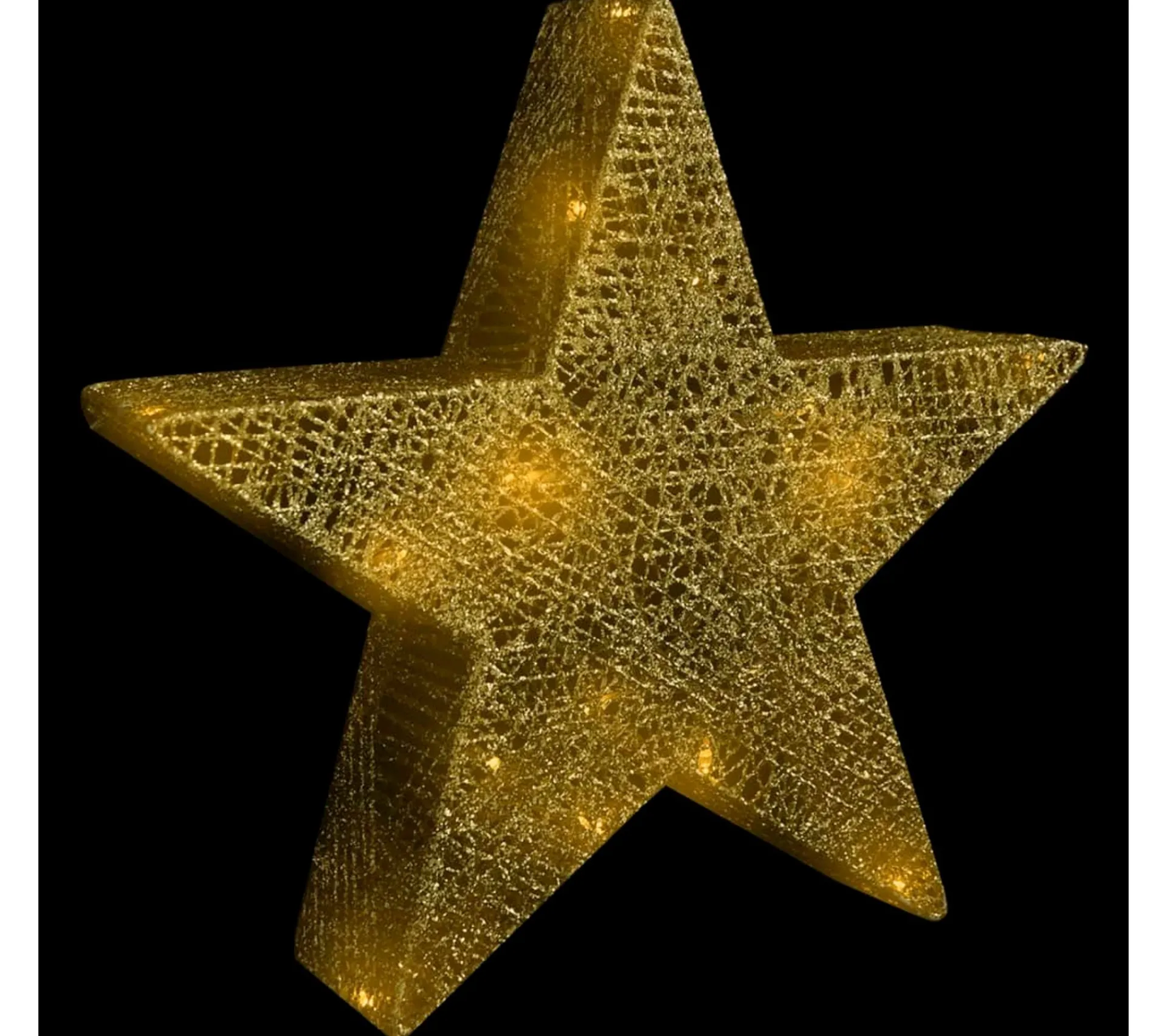 Best * Etoile De Décoration De Noël 3Pcs Dore Led Exterieur Interieur