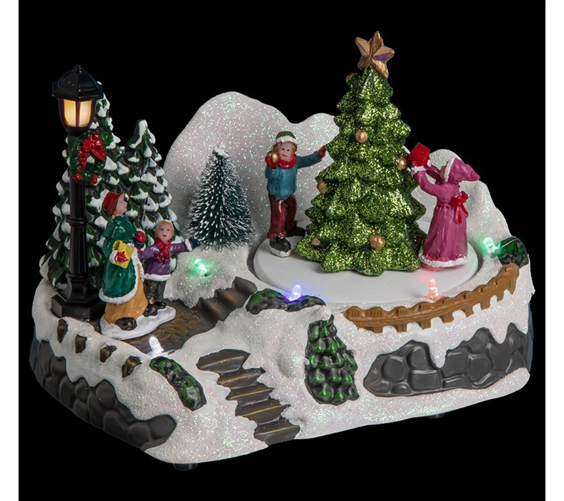 Sale FEERIC LIGHTS AND CHRISTMAS Village De Noël Anime Et Lumineux Scene Sapin - Multicolore