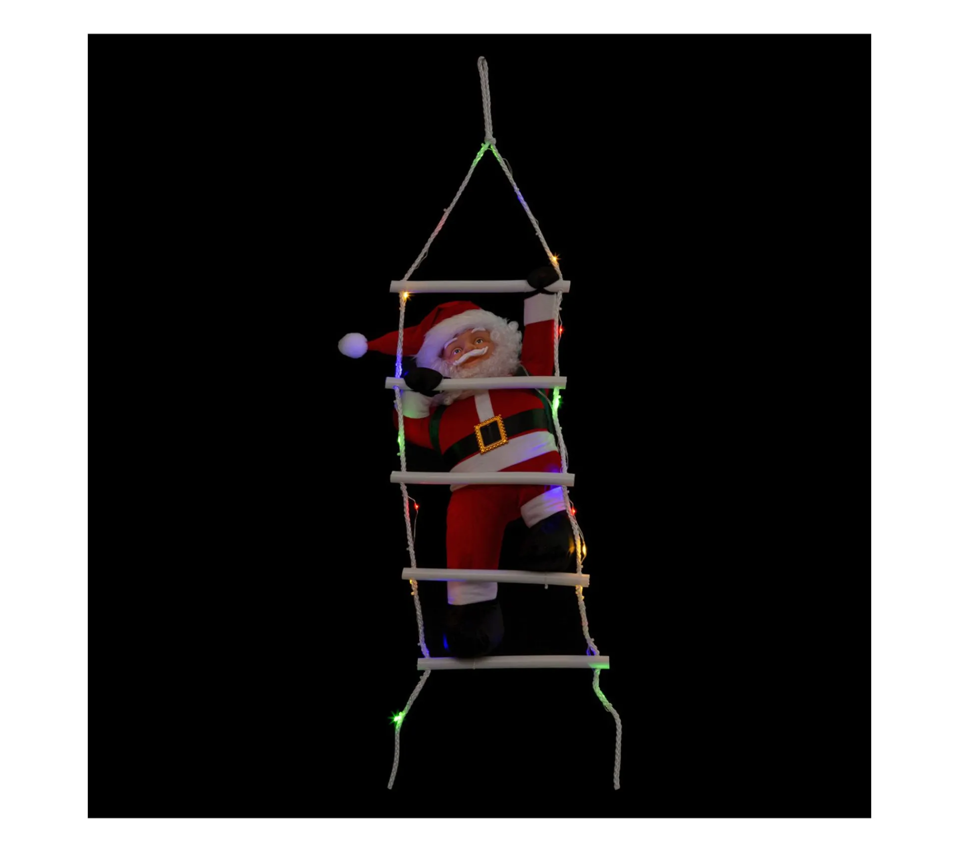 Fashion FEERIC LIGHTS AND CHRISTMAS Pere Noël Grimpeur Sur Echelle Lumineuse A Led Couleurs Changeantes H 70 Cm