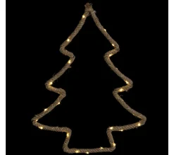 Fashion FEERIC LIGHTS AND CHRISTMAS Décoration Lumineuse De Noël En Corde Sapin - L. 48 X H. 61 Cm - Marron