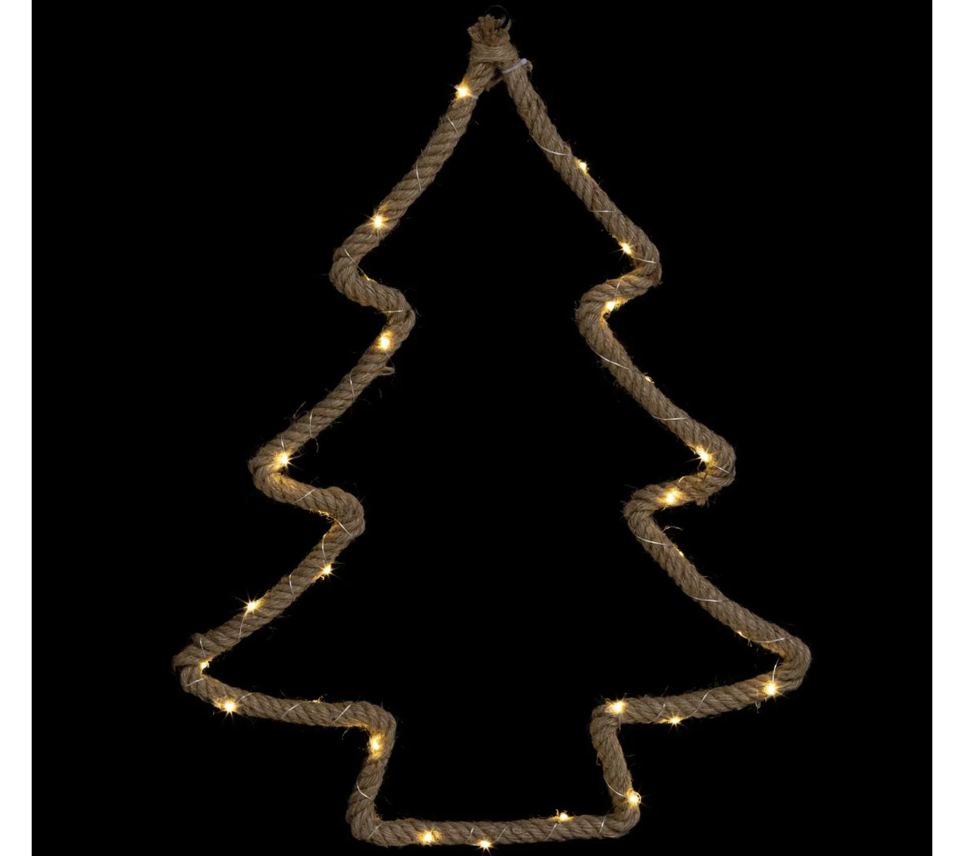 Fashion FEERIC LIGHTS AND CHRISTMAS Décoration Lumineuse De Noël En Corde Sapin - L. 48 X H. 61 Cm - Marron