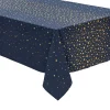 Hot FEERIC LIGHTS AND CHRISTMAS Nappe En Coton Bleu Avec Etoiles Or 140 X 360 Cm