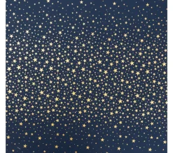 Hot FEERIC LIGHTS AND CHRISTMAS Nappe En Coton Bleu Avec Etoiles Or 140 X 360 Cm