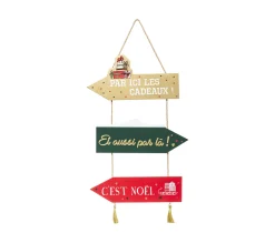 Discount FEERIC LIGHTS AND CHRISTMAS Déco De Noël Pancarte En Bois A Suspendre H 50 Cm