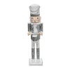 Best Sale FEERIC LIGHTS AND CHRISTMAS Déco De Noël Figurine Casse Noisette En Bois Blanc Et Argent H 38 Cm