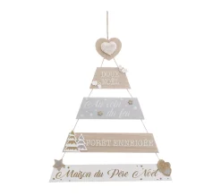 Shop FEERIC LIGHTS AND CHRISTMAS Pancarte Sapin A Suspendre Avec Messages Noël Et Déco Pailletee H 70 Cm