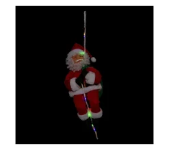 Fashion FEERIC LIGHTS AND CHRISTMAS Pere Noël Grimpeur Sur Corde Lumineuse A Led Couleurs Changeantes H 70 Cm