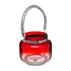 Hot FEERIC LIGHTS AND CHRISTMAS Bougeoir Photophore Lanterne En Verre Craquele Rouge