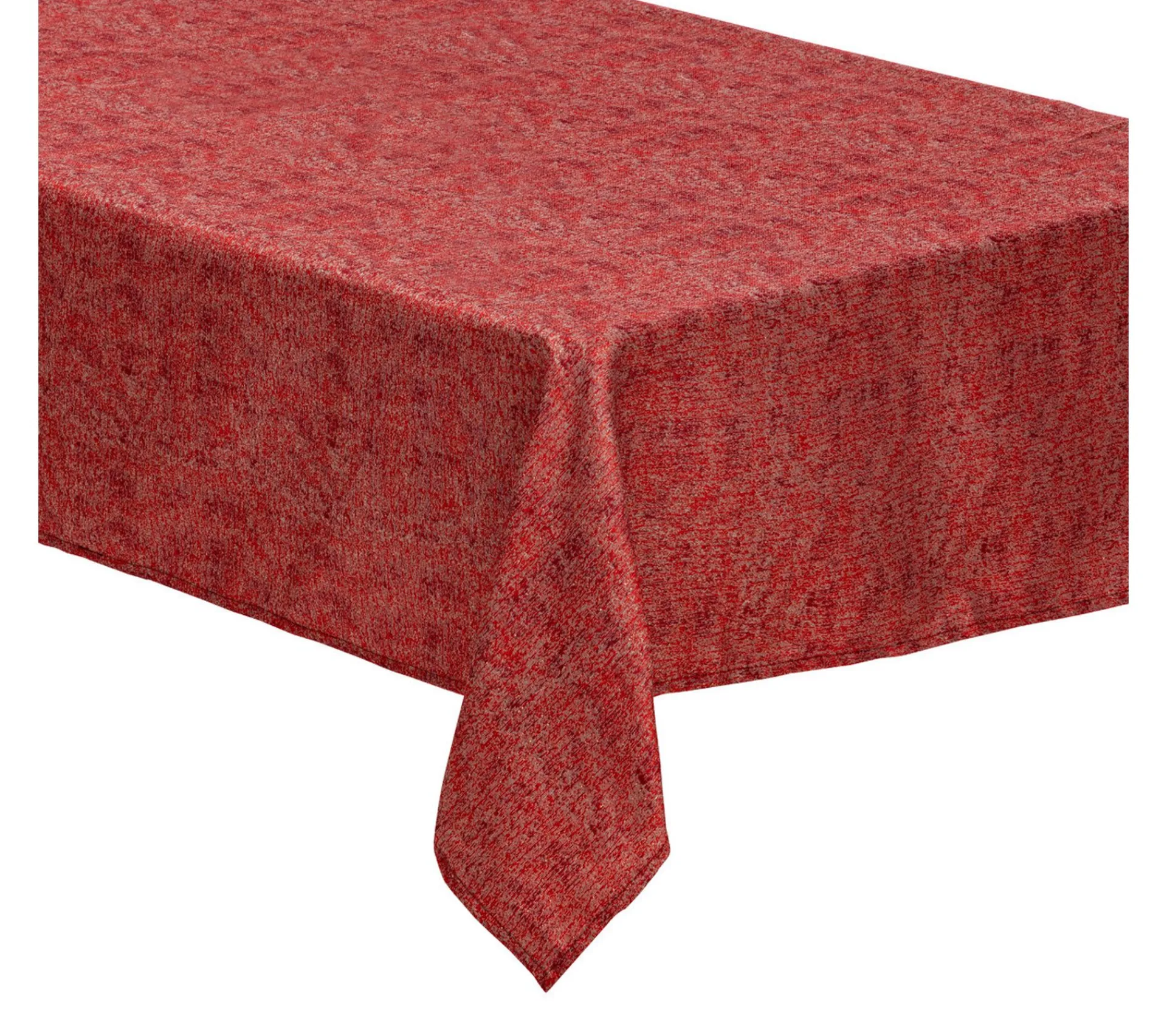 Best Sale FEERIC LIGHTS AND CHRISTMAS Nappe Jacquard Nuance De Rouge Et Fil Lurex Dore 140 X 240 Cm