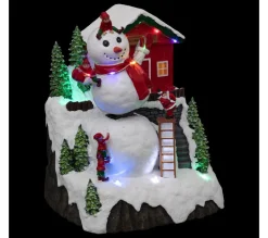 Store FEERIC LIGHTS AND CHRISTMAS Village De Noël Bonhomme De Neige Lumineux - Multicolore