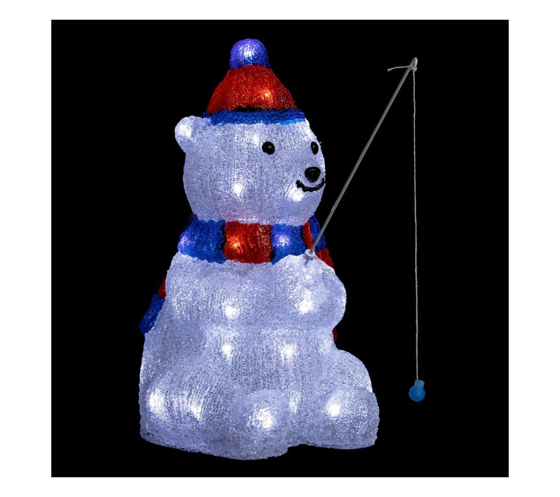 Discount FEERIC LIGHTS AND CHRISTMAS Déco De Noël Lumineuse Ours Pecheur 40 Led Blanches H 39 Cm