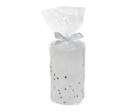 Cheap FEERIC LIGHTS AND CHRISTMAS Bougie Blanche Pailletee Et Etoilee H 12 Cm 340 G