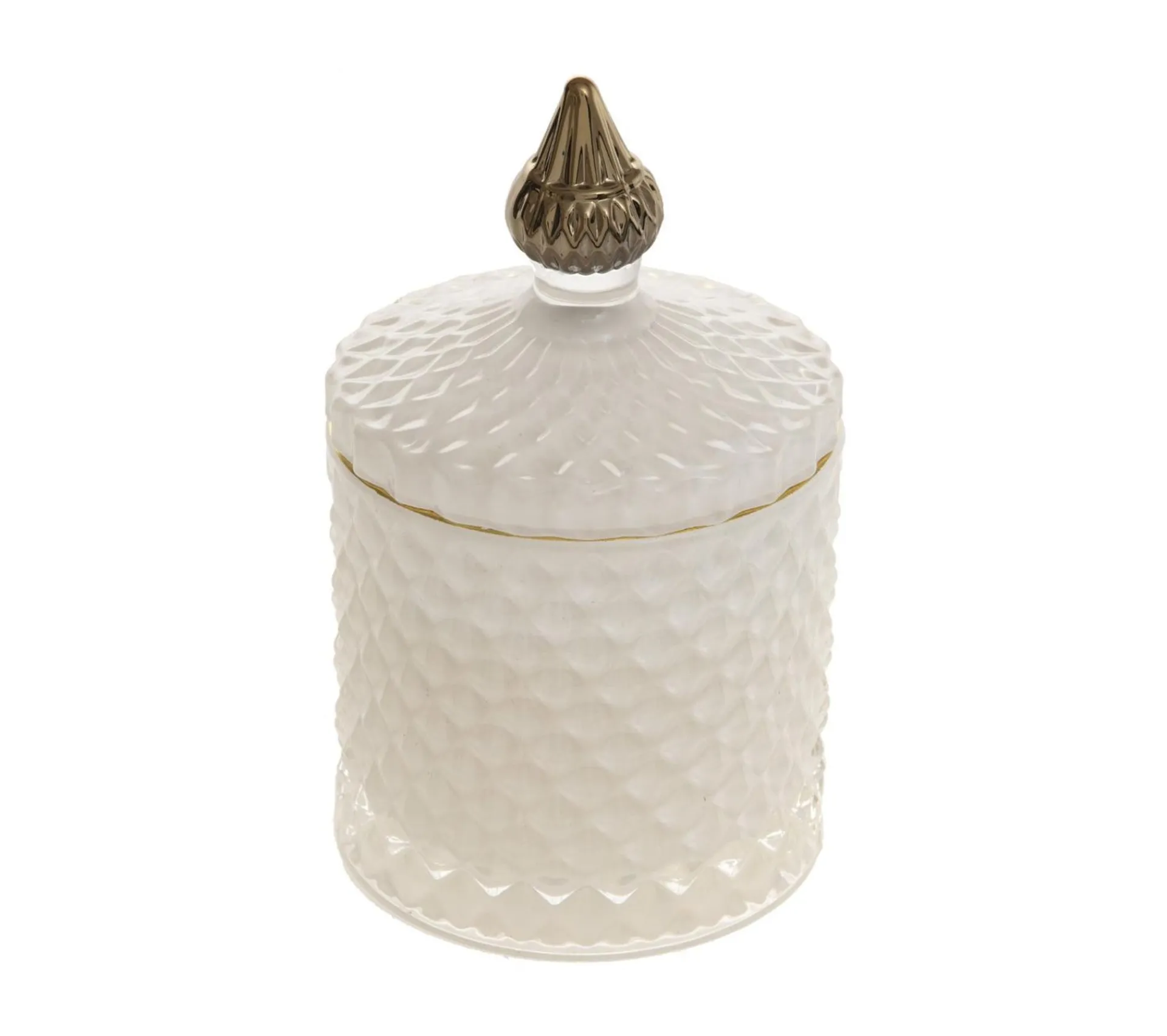 Shop FEERIC LIGHTS AND CHRISTMAS Bougie Parfumee Dans Pot En Verre Avec Relief Et Couvercle 190G