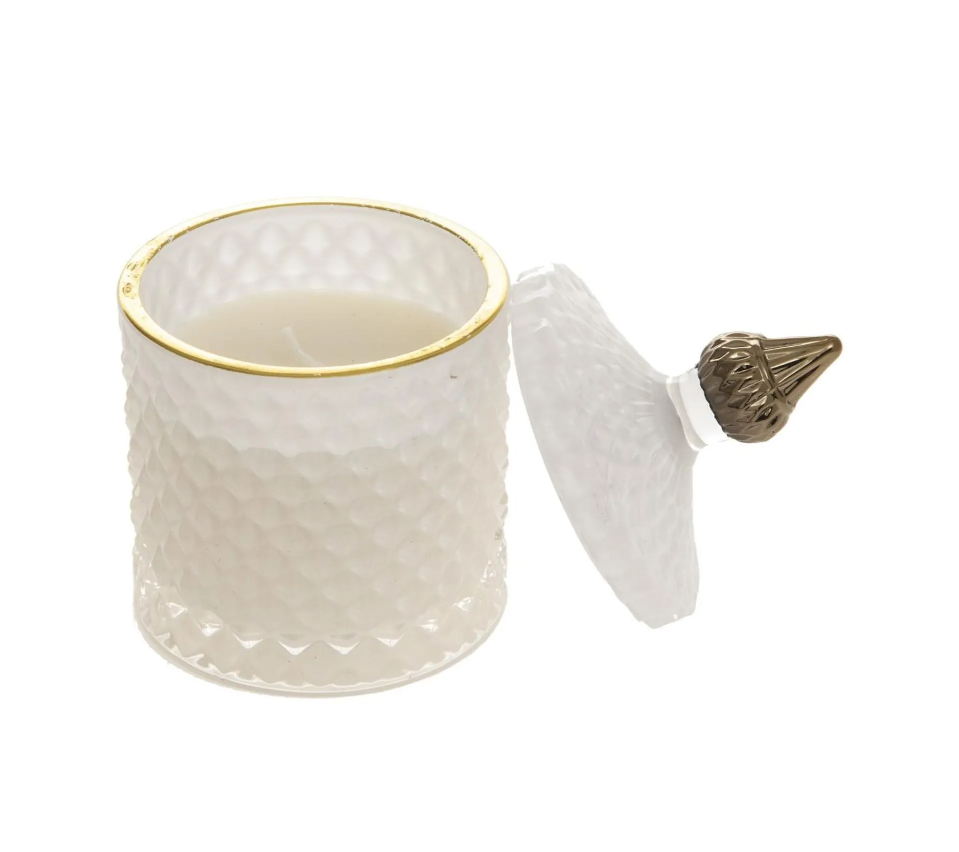 Shop FEERIC LIGHTS AND CHRISTMAS Bougie Parfumee Dans Pot En Verre Avec Relief Et Couvercle 190G