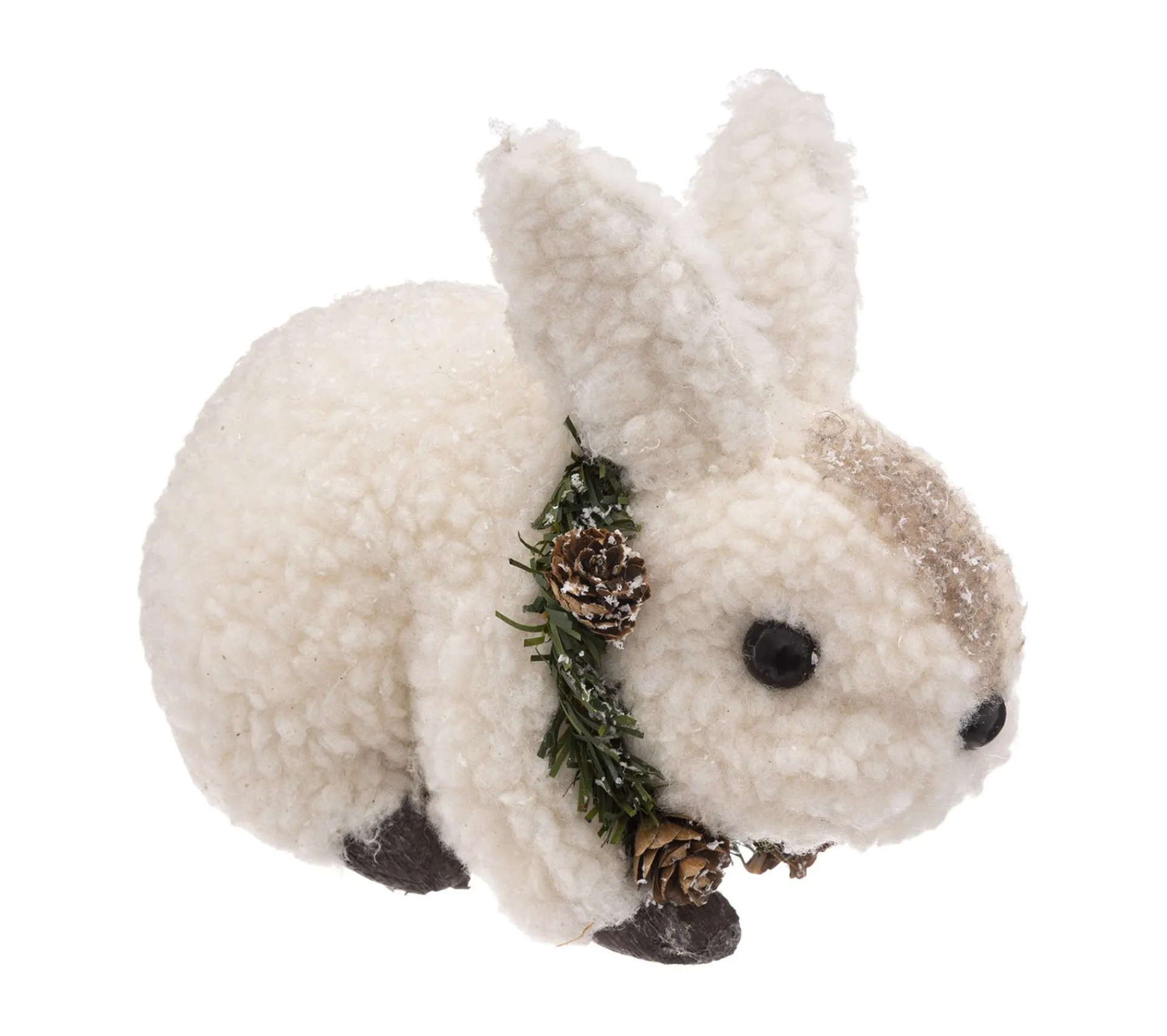 Store FEERIC LIGHTS AND CHRISTMAS Déco De Noël Lapin Avec Couronne Décoree 13.5 X 17.5 Cm