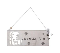 Best Sale FEERIC LIGHTS AND CHRISTMAS Déco De Noël Pancarte Ajouree Joyeux Noël A Suspendre 35 Cm