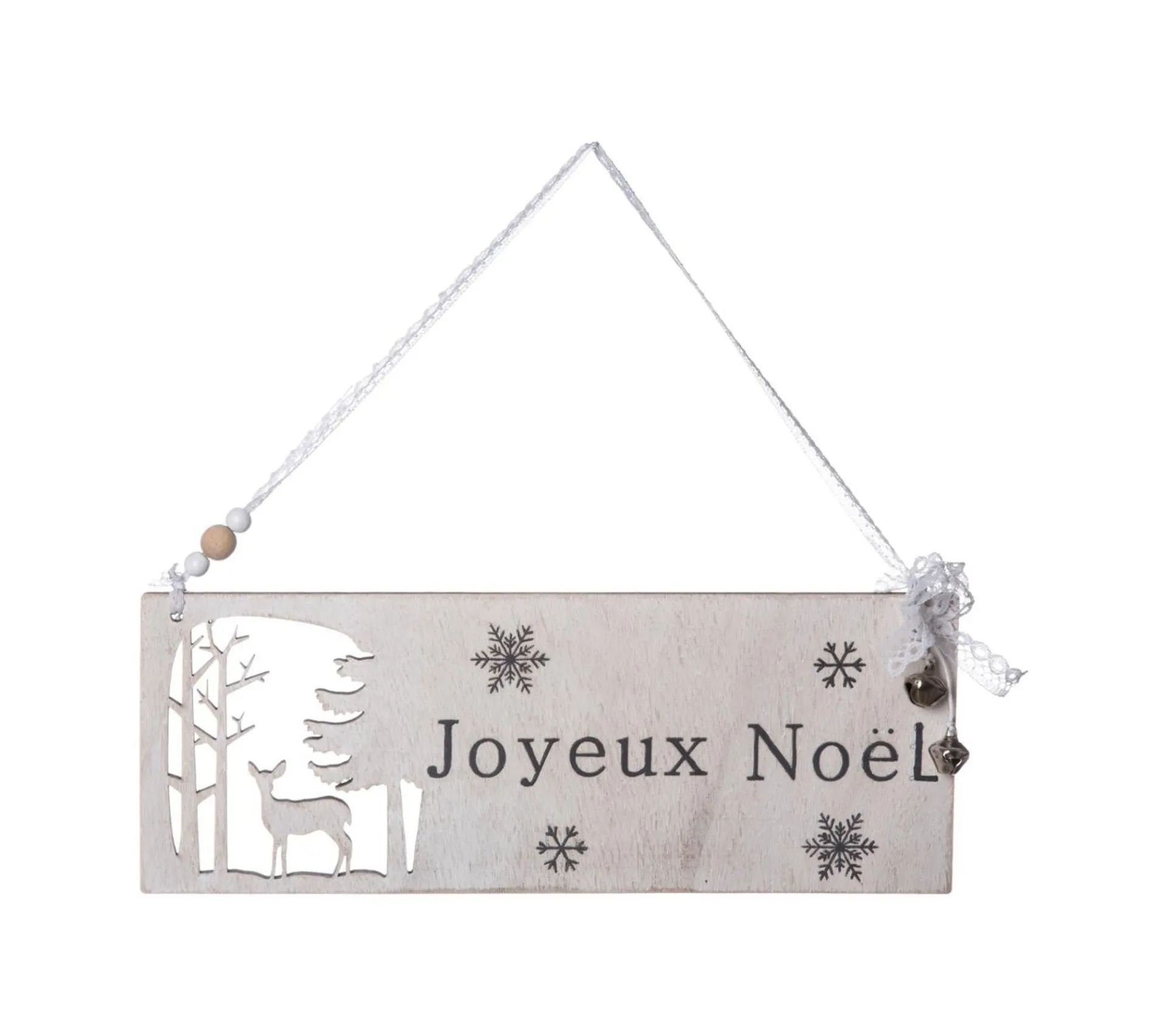 Best Sale FEERIC LIGHTS AND CHRISTMAS Déco De Noël Pancarte Ajouree Joyeux Noël A Suspendre 35 Cm