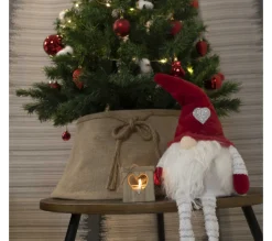 Hot FEERIC LIGHTS AND CHRISTMAS Pere Noël Scandinave Assis Rouge Et Blanc H 64 Cm