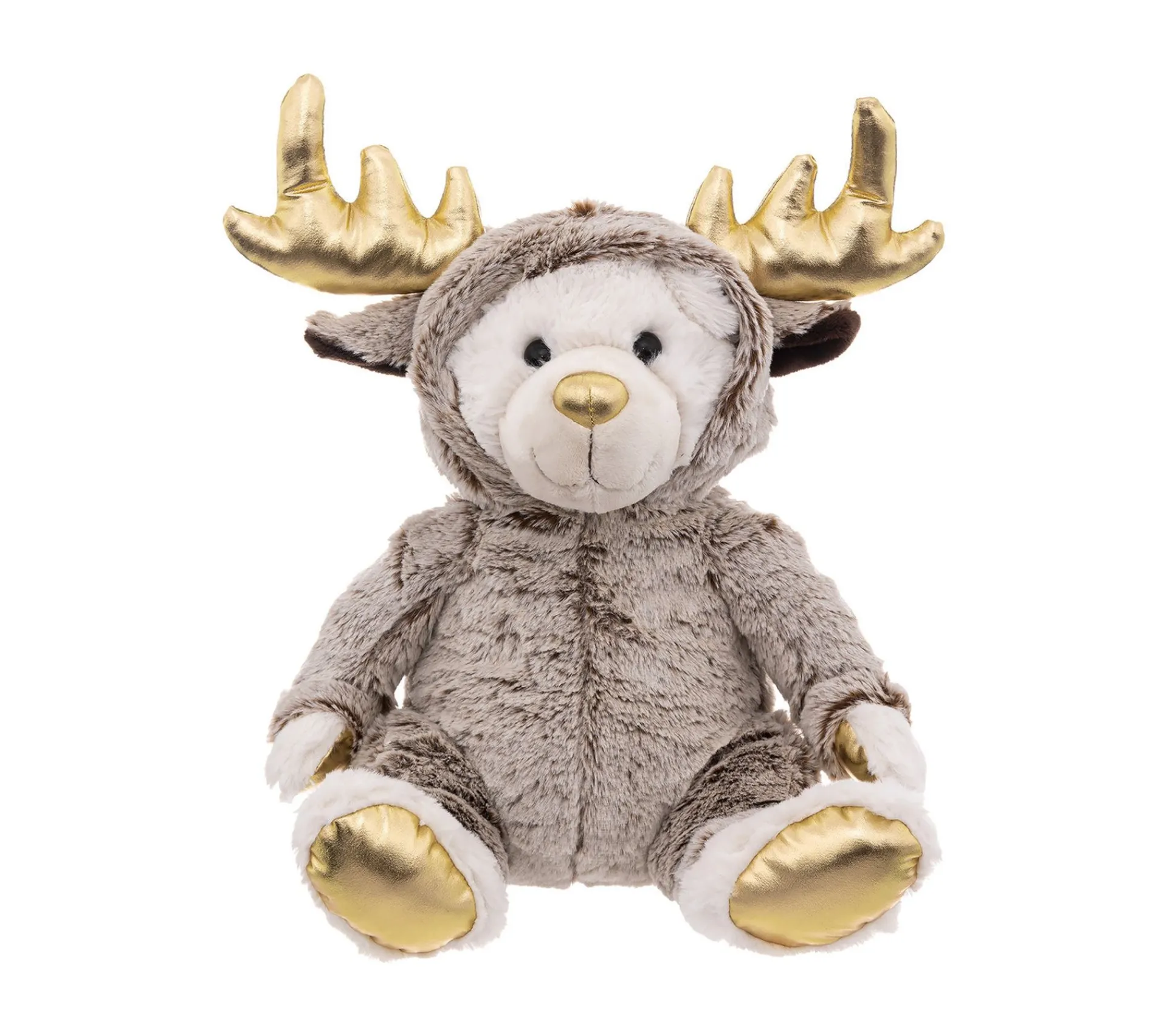 Best FEERIC LIGHTS AND CHRISTMAS Déco De Noël Peluche Ours En Combinaison De Renne H 37 Cm