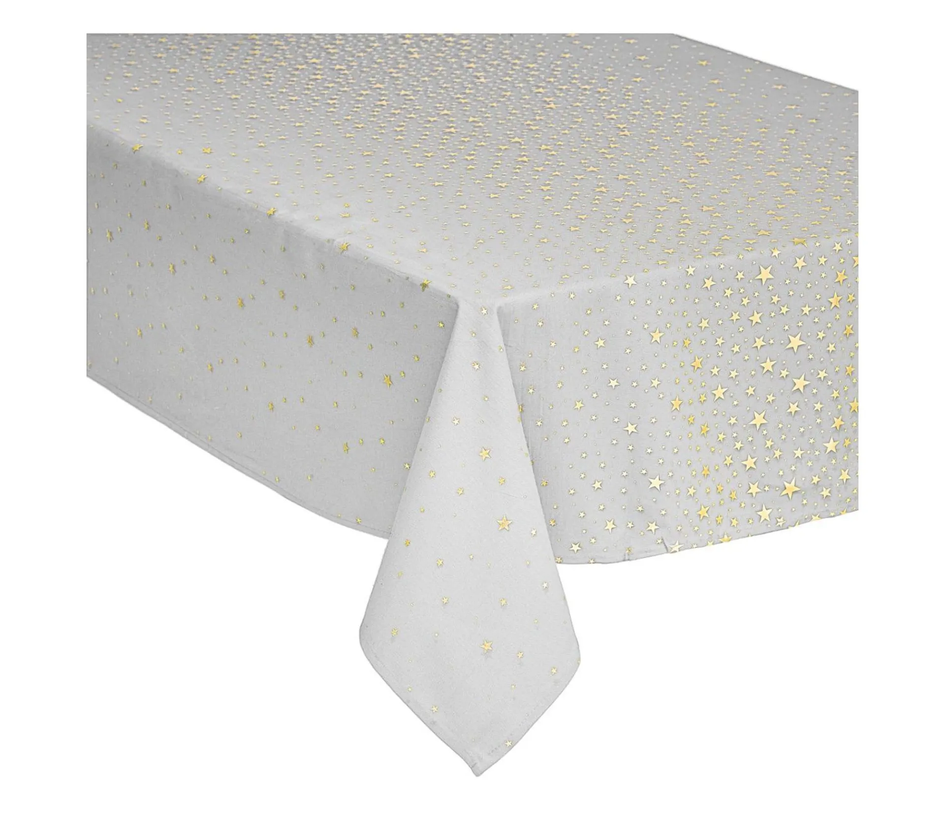 Hot FEERIC LIGHTS AND CHRISTMAS Nappe En Coton Blanc Avec Etoiles Or 140 X 240 Cm