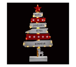 Sale FEERIC LIGHTS AND CHRISTMAS Décoration Interieur De Noël Sapin En Bois Lumineux A Led H 50 Cm