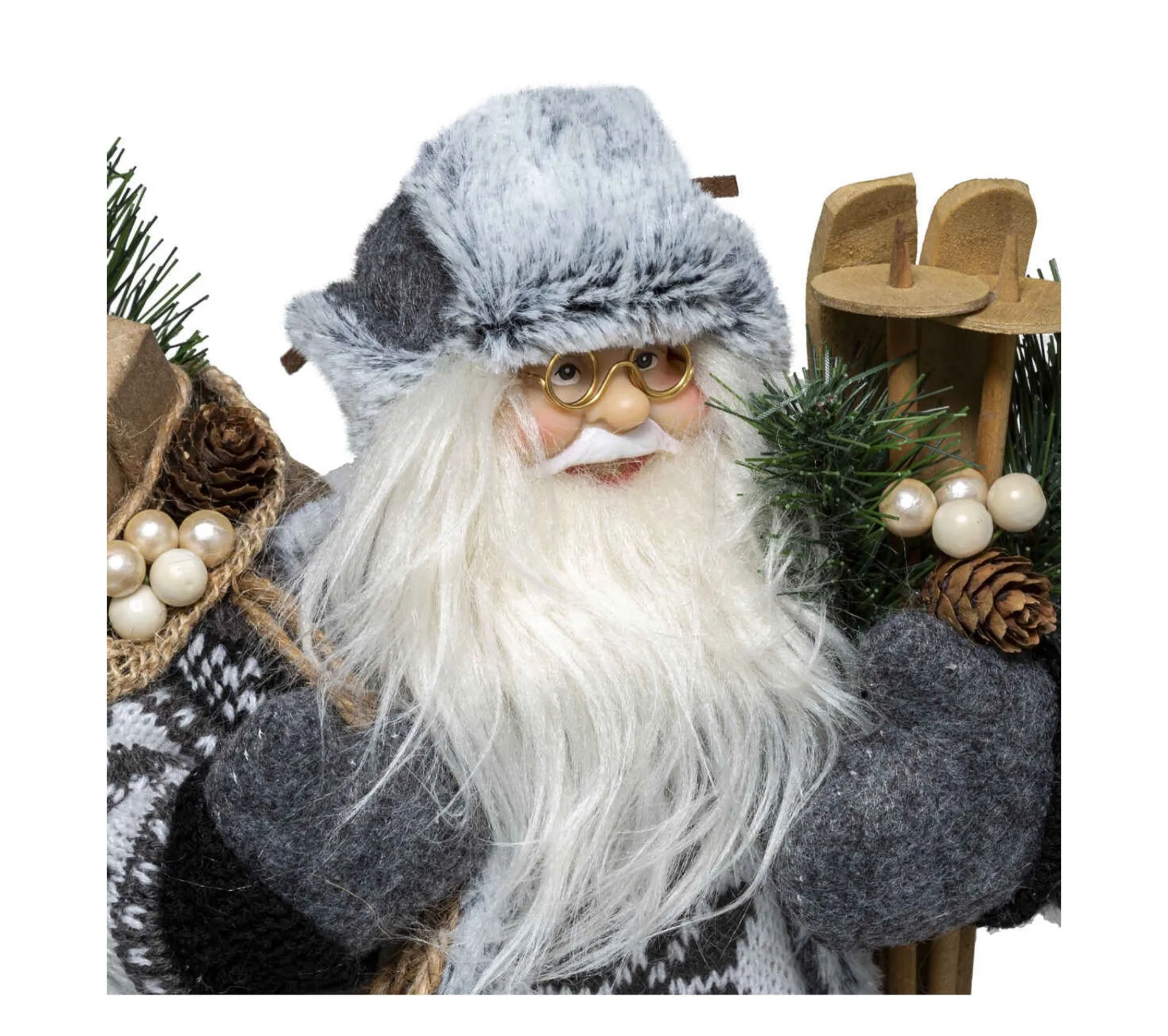 Shop FEERIC LIGHTS AND CHRISTMAS Pere Noël Traditionnel Skieur H 45 Cm