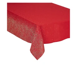 Discount FEERIC LIGHTS AND CHRISTMAS Nappe En Polycoton Rouge Imprime Sapin Dore 140 X 360 Cm
