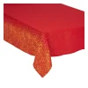 Clearance FEERIC LIGHTS AND CHRISTMAS Nappe En Polycoton Rouge Imprime Sapin Dore 140 X 360 Cm