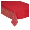 Best Sale FEERIC LIGHTS AND CHRISTMAS Nappe En Coton Et Polyester Rouge Imprime Leopard Argente 140 X 240 Cm