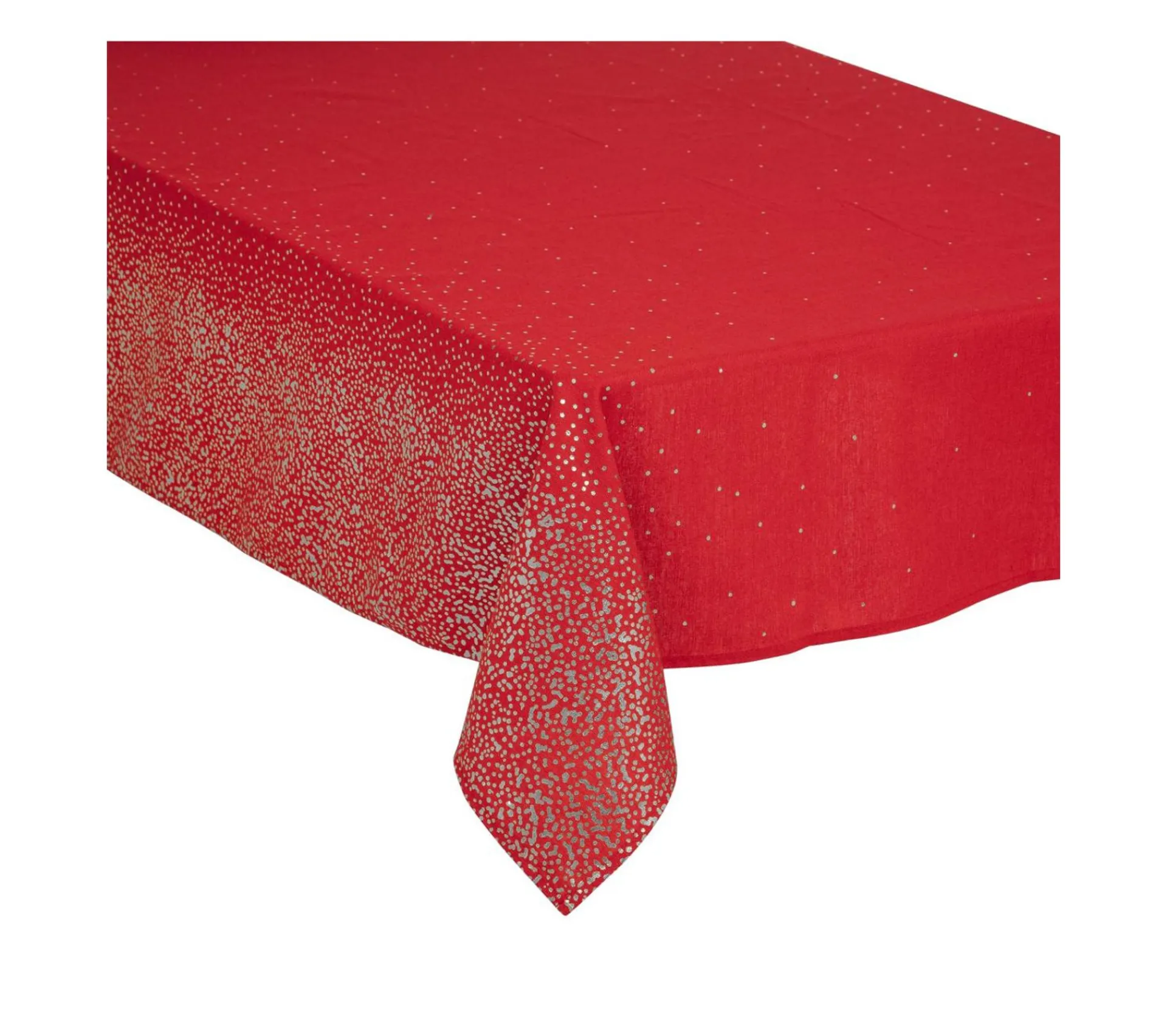 Best Sale FEERIC LIGHTS AND CHRISTMAS Nappe En Coton Et Polyester Rouge Imprime Leopard Argente 140 X 240 Cm