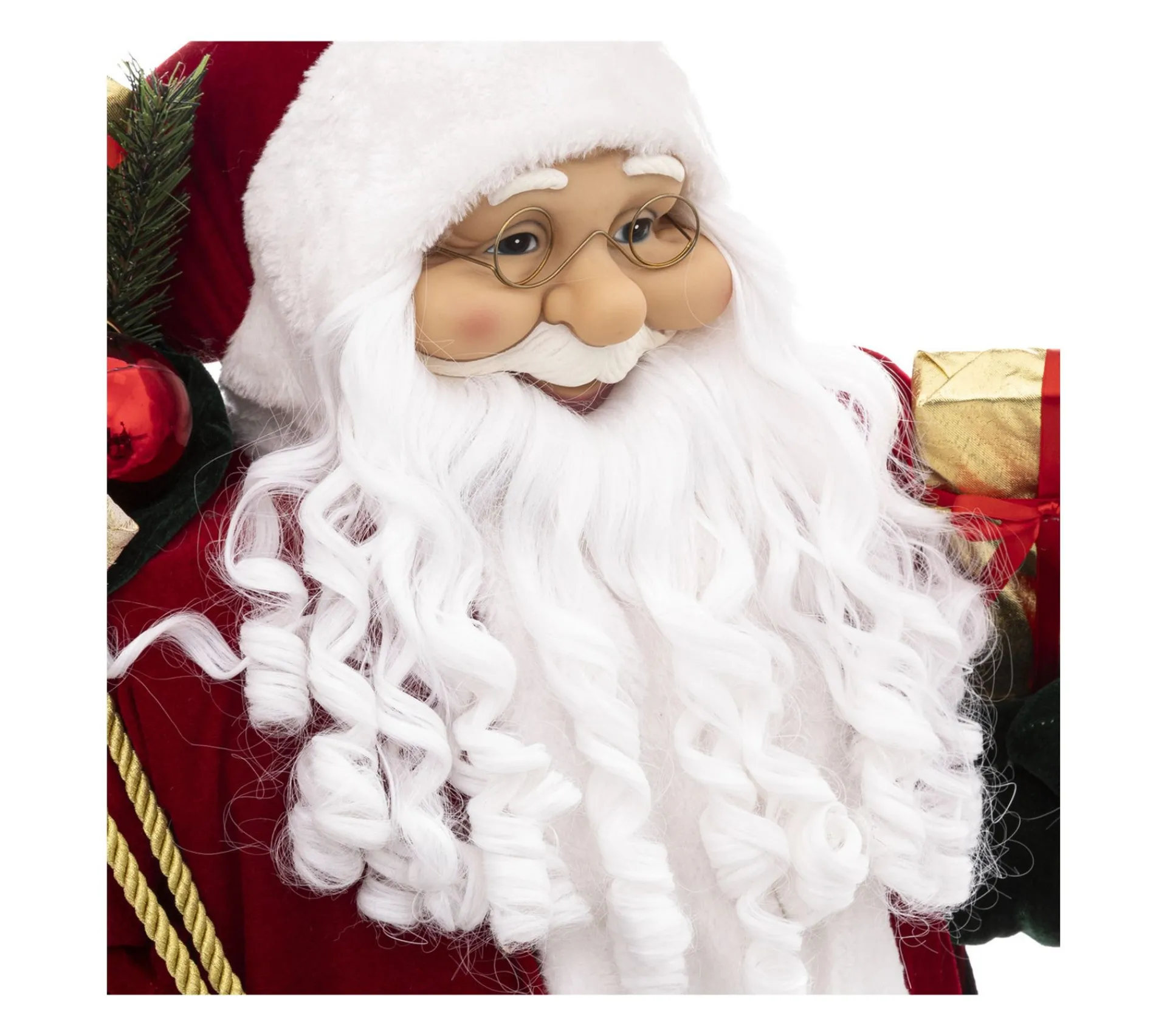 Discount FEERIC LIGHTS AND CHRISTMAS Pere Noël Traditionnel En Velours Rouge Et Fourrure Blanche H 120 Cm
