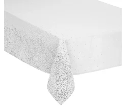 Best Sale FEERIC LIGHTS AND CHRISTMAS Nappe En Coton Et Polyester Blanc Imprime Leopard Argente 140 X 360 Cm