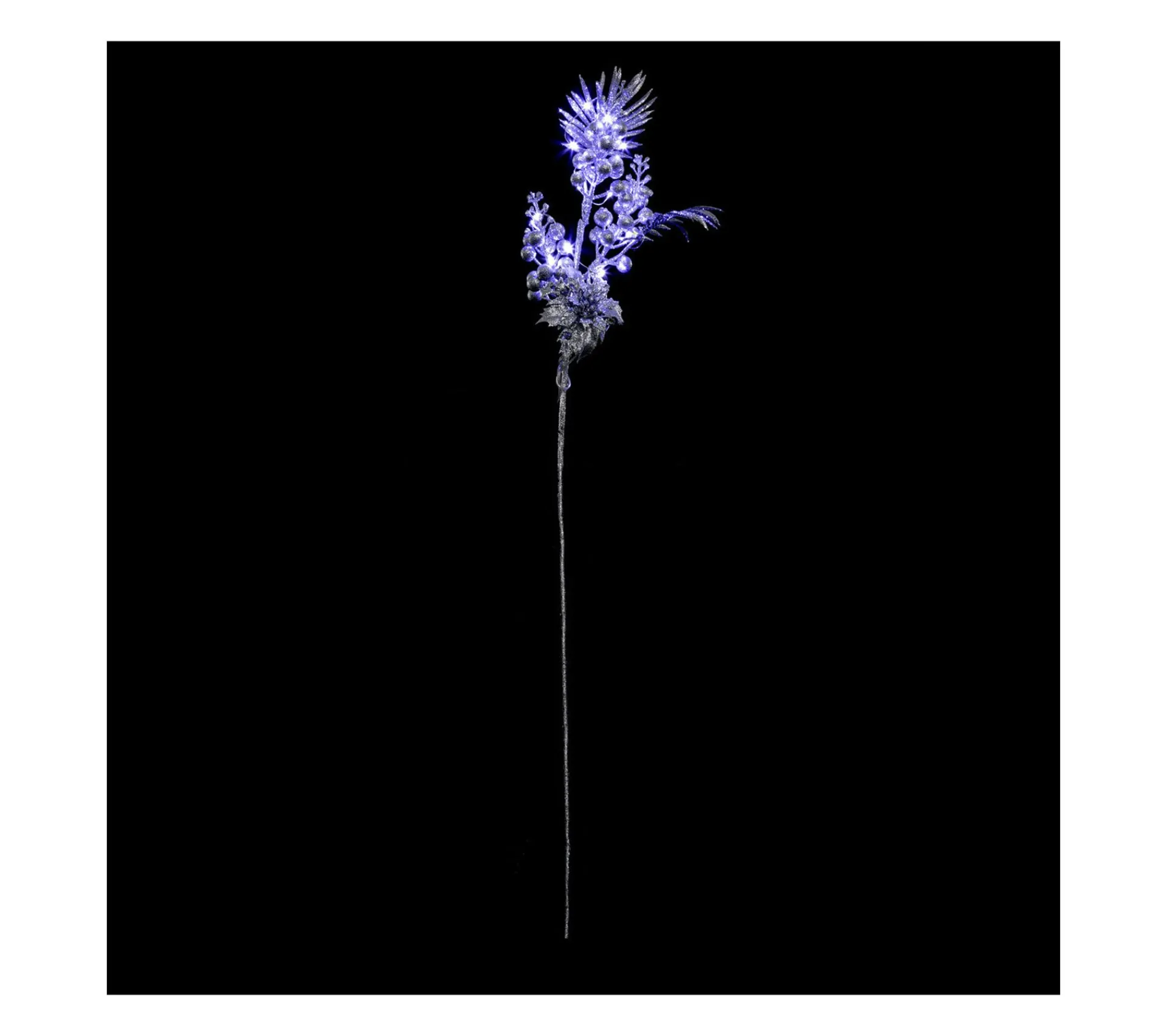 Online FEERIC LIGHTS AND CHRISTMAS Branche Décorative Pailletee Et Lumineuse 15 Led Blanc Lumiere Fixe H 60 Cm