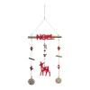 Outlet FEERIC LIGHTS AND CHRISTMAS Déco De Noël Suspension En Bois Avec Biche Rouge Et Argent Paillete H 38 Cm