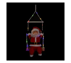 Best FEERIC LIGHTS AND CHRISTMAS Pere Noël Grimpeur Sur Balancoire Lumineuse A Led Couleurs Changeantes H 70 Cm