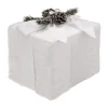 Discount FEERIC LIGHTS AND CHRISTMAS Déco De Noël Paquet Cadeau Fourrure Blanche Et Ruban Paillete 20 X 25 Cm