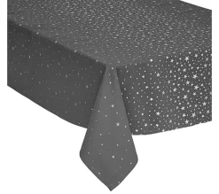 Cheap FEERIC LIGHTS AND CHRISTMAS Nappe En Coton Gris Et Etoiles Argent 140 X 240 Cm