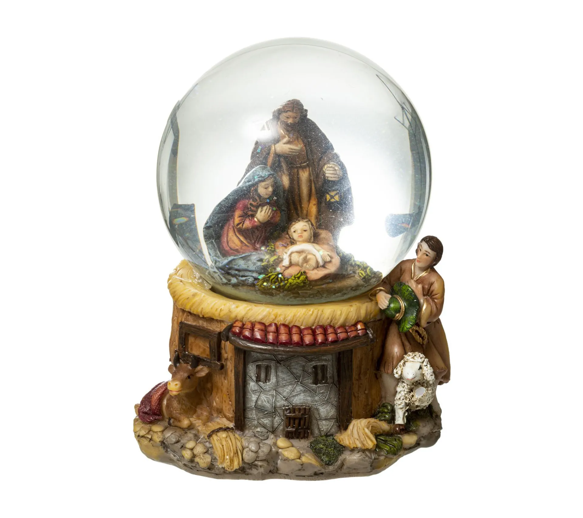 Best Sale FEERIC LIGHTS AND CHRISTMAS Creche De Noël Boule A Neige Jesus Marie Joseph H 18 Cm