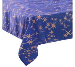 New FEERIC LIGHTS AND CHRISTMAS Nappe Etoiles De Noël Caneva - L. 140 X L. 360 Cm - Bleu Nuit