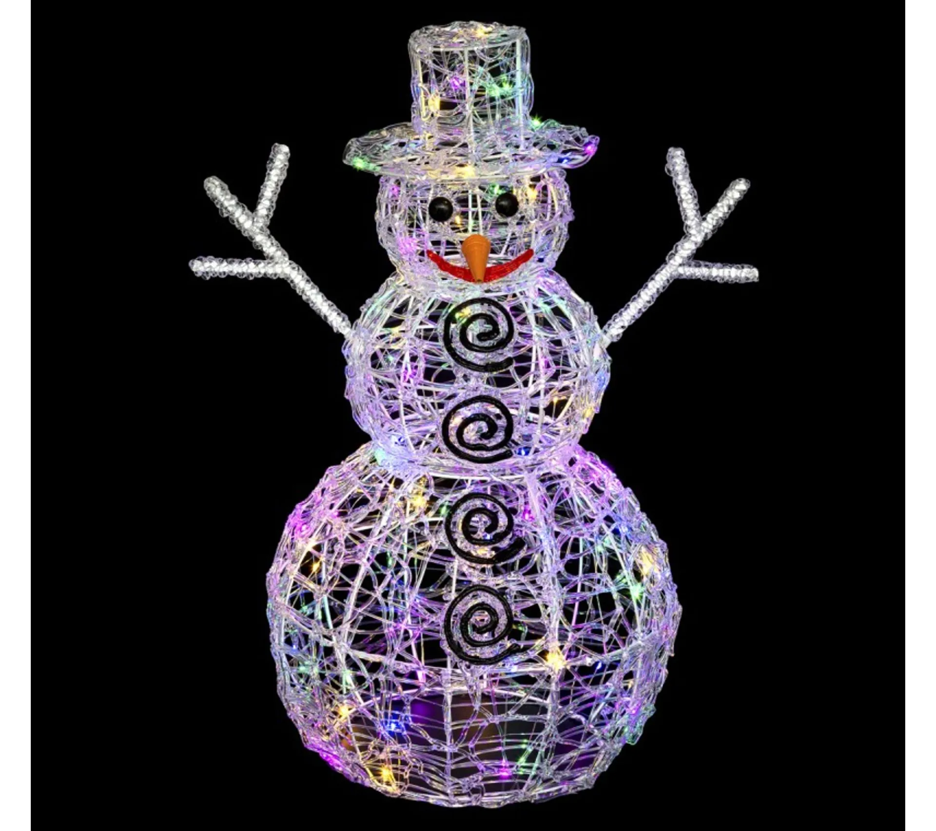 Shop FEERIC LIGHTS AND CHRISTMAS Bonhomme De Neige Lumineux Multicolore 60 Cm - Multicolore
