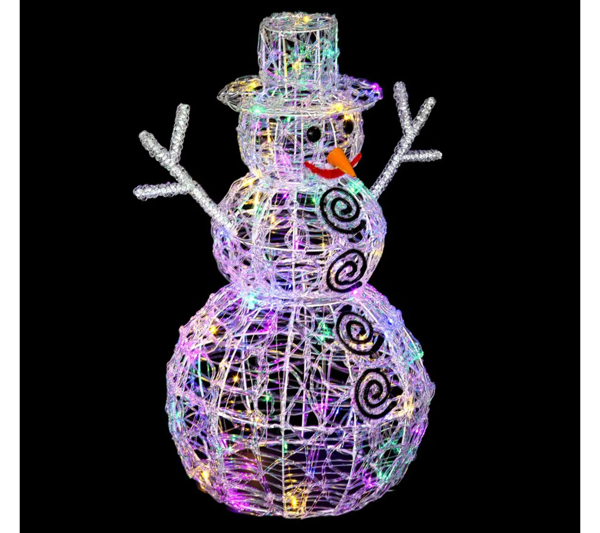 Shop FEERIC LIGHTS AND CHRISTMAS Bonhomme De Neige Lumineux Multicolore 60 Cm - Multicolore