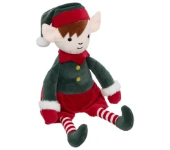 Discount FEERIC LIGHTS AND CHRISTMAS Déco De Noël Peluche Lutin Vert Et Rouge H 35 Cm