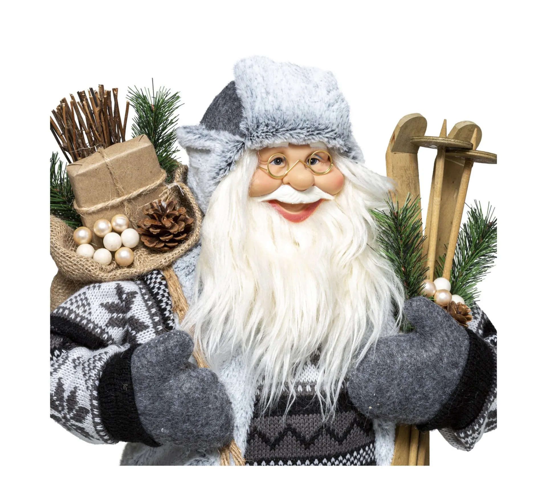 Shop FEERIC LIGHTS AND CHRISTMAS Pere Noël Traditionnel Skieur H 60 Cm