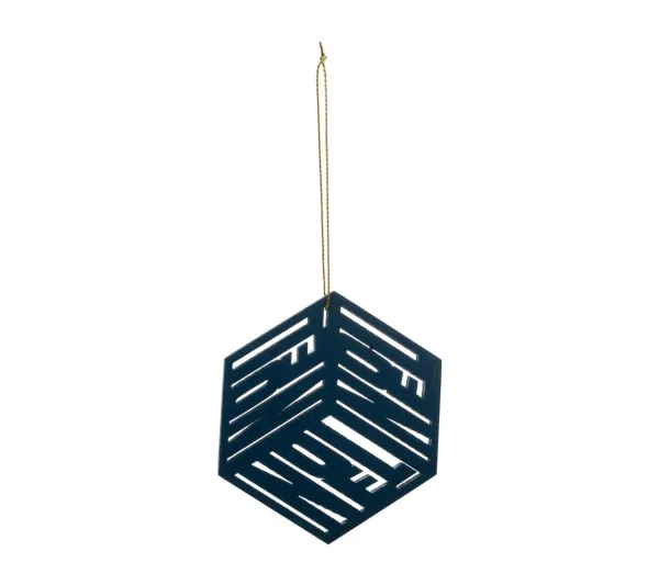 FEERIC LIGHTS AND CHRISTMAS Guirlande Et Boule De Sapin^ Sujet De Noël A Suspendre Lot De 2 Cubes Plats En Bois H 9 Cm
