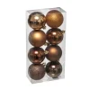 FEERIC LIGHTS AND CHRISTMAS Guirlande Et Boule De Sapin^ Déco De Sapin Lot De 8 Boules De Noël D 7 Cm - Bronze Et Marron
