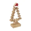 FEERIC LIGHTS AND CHRISTMAS Sapin Et Accessoire^ Sapin En Bois Avec Bonnet Pere Noël H 21 Cm