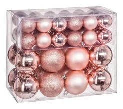 FEERIC LIGHTS AND CHRISTMAS Guirlande Et Boule De Sapin^ Kit Décoration Pour Sapin De Noël - 52 Pieces - Rose