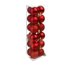 FEERIC LIGHTS AND CHRISTMAS Guirlande Et Boule De Sapin^ Kit Décoration Pour Sapin De Noël - 18 Pieces - Rouge