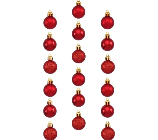 FEERIC LIGHTS AND CHRISTMAS Guirlande Et Boule De Sapin^ Kit Décoration Pour Sapin De Noël - 18 Pieces - Rouge